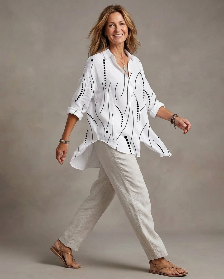 Rosalie™ | Artistic Everyday Comfort Button Blouse